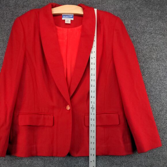 Vintage Pendleton Classic Blazer Suit Wool Womens 14 One-Button Single Breasted - Picture 13 of 15